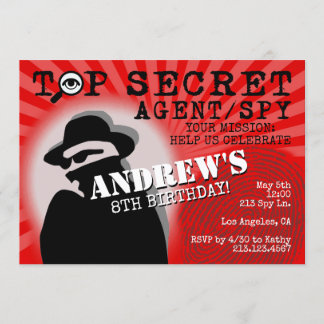 Einladung von Secret Agent Spy Birthday Party