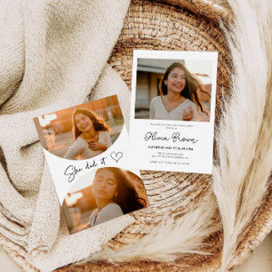 Einladung von Senior Abschluss, sie tat es