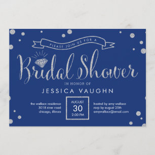 Einladung von Shiny Bling Bridal Dusche - Blau