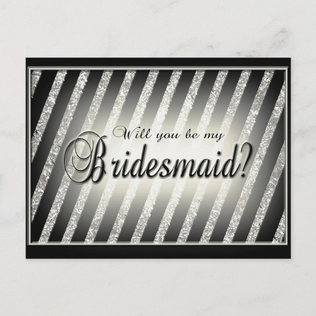 Einladung von Silber, Gold und Black Bridesmaid (Vorderseite)