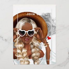 Einladung von Silberfarben-Junggeselinnen-Abschied