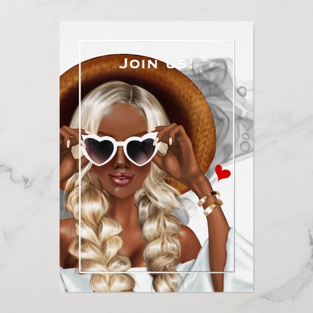 Einladung von Silberfarben-Junggeselinnen-Abschied (Vorderseite)