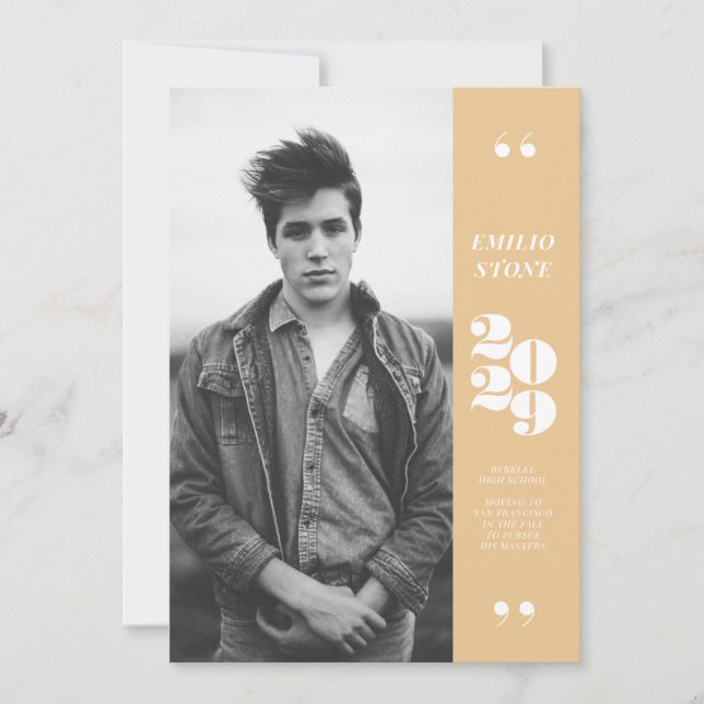 Einladung von Sleek Grad Abschluss (Vorderseite)