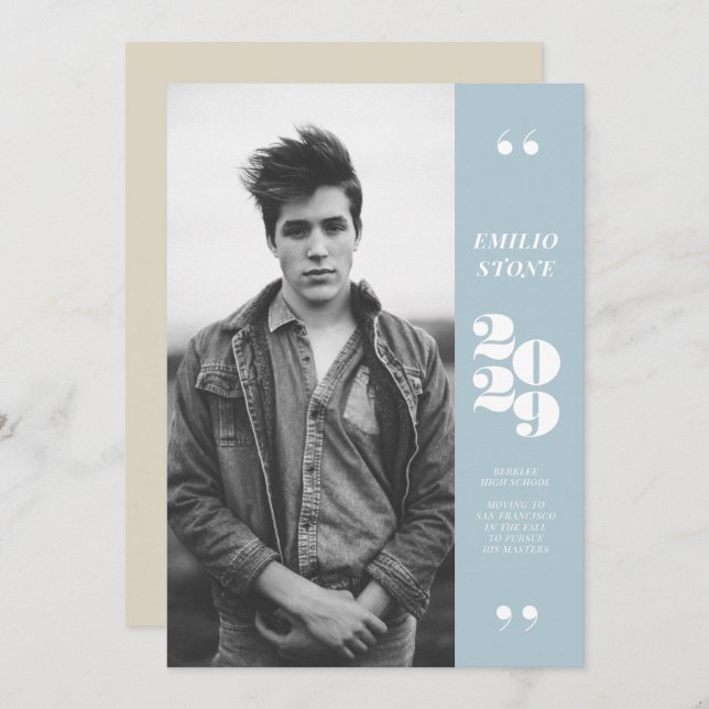 Einladung von Sleek Grad Abschluss (Vorne/Hinten)