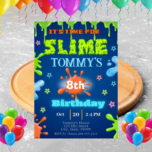 Einladung von Slime Birthday (Von Creator hochgeladen)