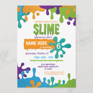 Einladung von Slime Birthday Dripping Girls Boys