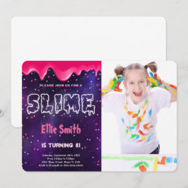 Einladung von Slime Birthday Foto