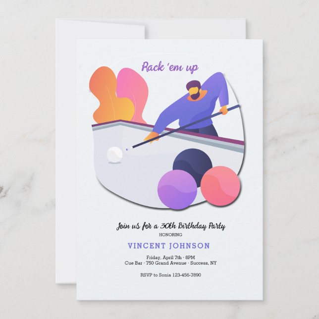 Einladung von Snooker (Vorderseite)