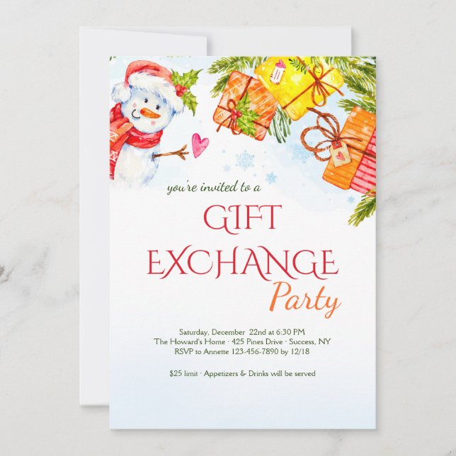 Einladung von Snowman (Vorderseite)