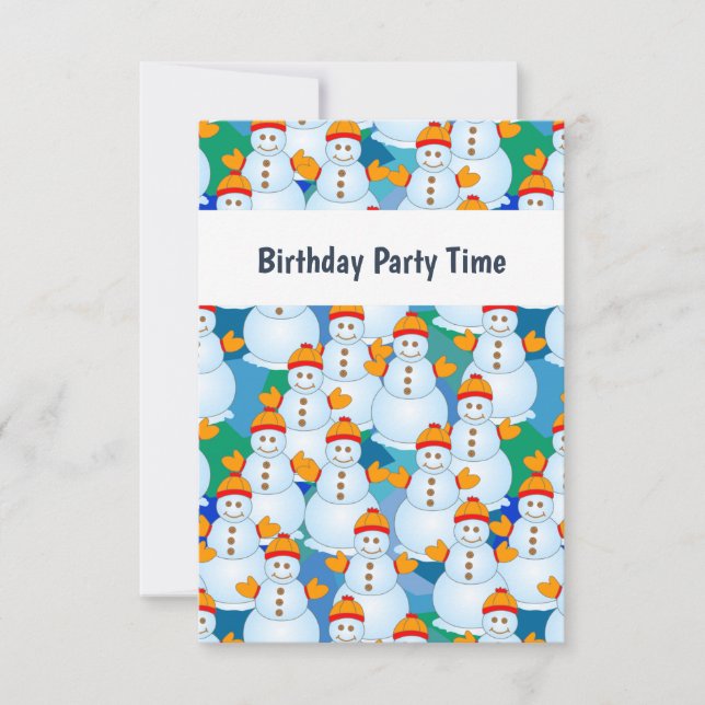 Einladung von Snowmen zum Geburtstag (Vorderseite)