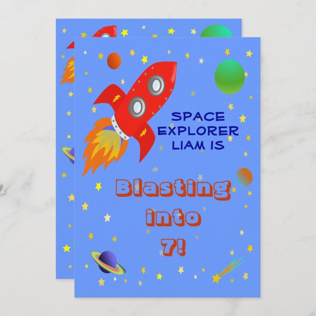 Einladung von Space Explorer-12x18 (Vorne/Hinten)