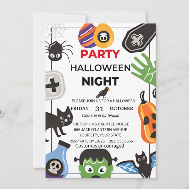 Einladung von Spellbound-Halloween-Party (Vorderseite)