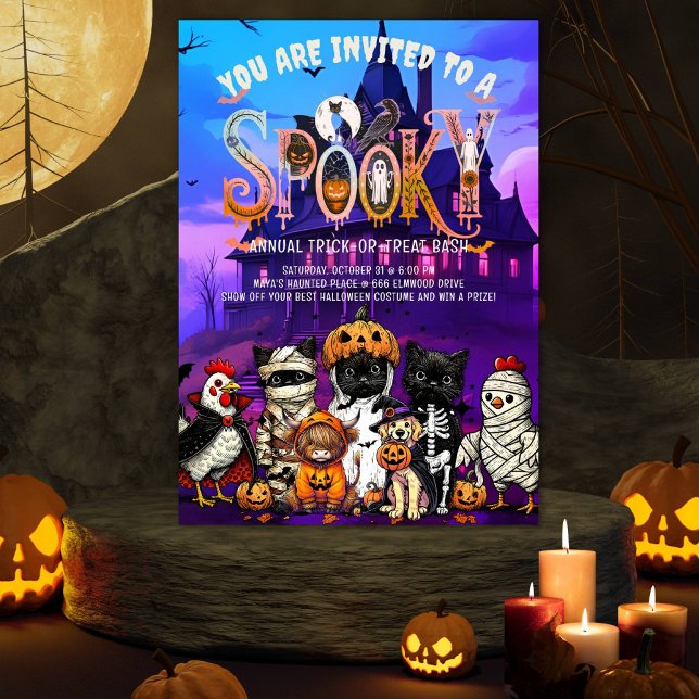 Einladung von Spooky Animals Halloween-Party (Von Creator hochgeladen)