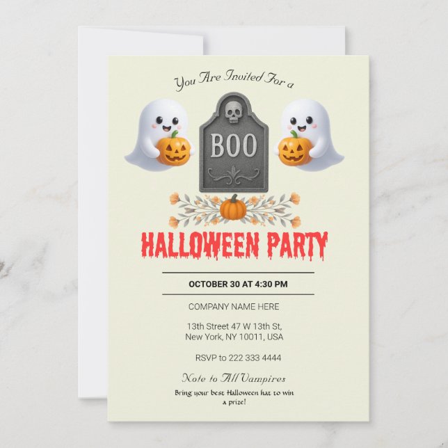 Einladung von Spooky Office-Halloween-Party (Vorderseite)
