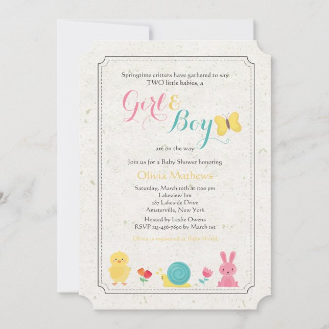 Einladung von Spring Critters (Vorderseite)