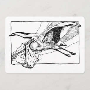 Einladung von Storch und Baby