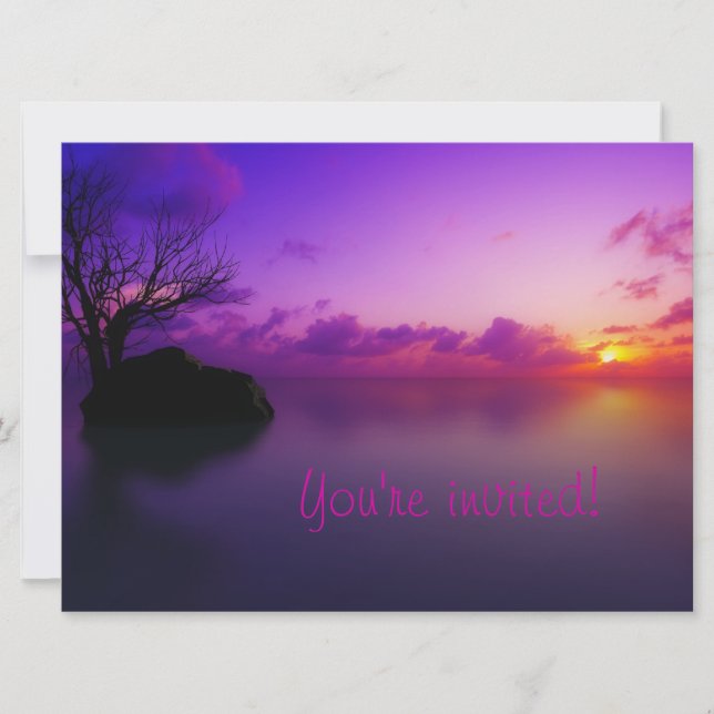 Einladung von Strand und Glitzer (Vorderseite)