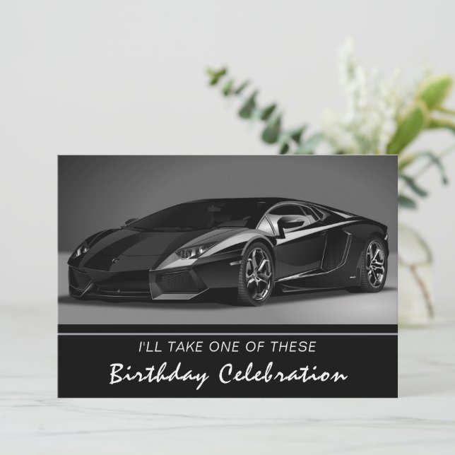 Einladung von Stylin Fast Car zum Geburtstag (Stehend Vorderseite)