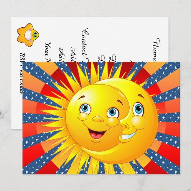 Einladung von Sun Moon Stars (Vorne/Hinten)