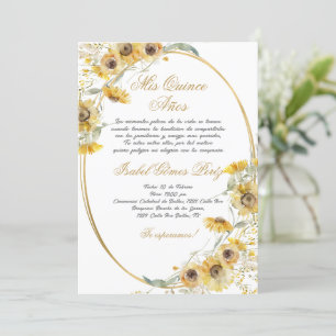 Einladung von Sunflower Quinceñera