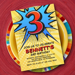 Einladung von Superhero zum 3. Geburtstag