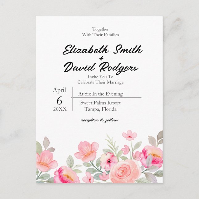 Einladung von Süßfloralblumen Postkarte (Vorderseite)