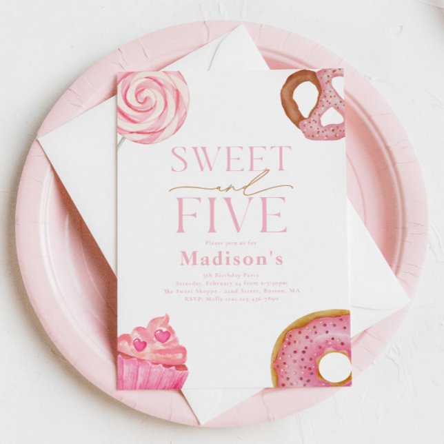 Einladung von Sweet and Five Birthday (Von Creator hochgeladen)