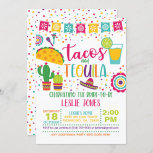 Einladung von Tacos & Tequila Bridal Dusche - Wh