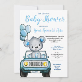 Einladung von Teddy Bear Baby Duschbären