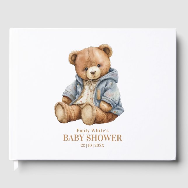 Einladung von Teddy Bear Baby Shower kann frühzeit Gästebuch (Vorderseite)