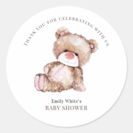 Einladung von Teddy Bear Baby Shower kann frühzeit Runder Aufkleber