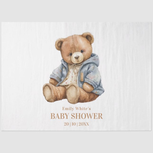 Einladung von Teddy Bear Baby Shower kann frühzeit Seidenpapier (Vorderseite)