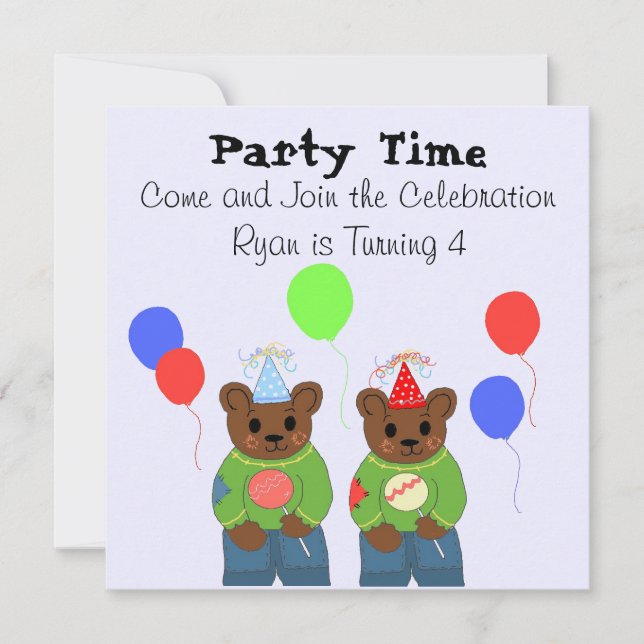 Einladung von Teddybear Birthday Party (Vorderseite)