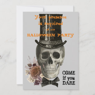Einladung von Top Hat Skull Halloween-Party