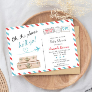 Einladung von Travel Baby-Dusche, Flugzeug lädt ei