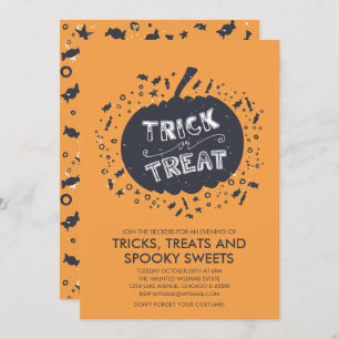 Einladung von Trick or Treat Pumpkin Halloween-Par