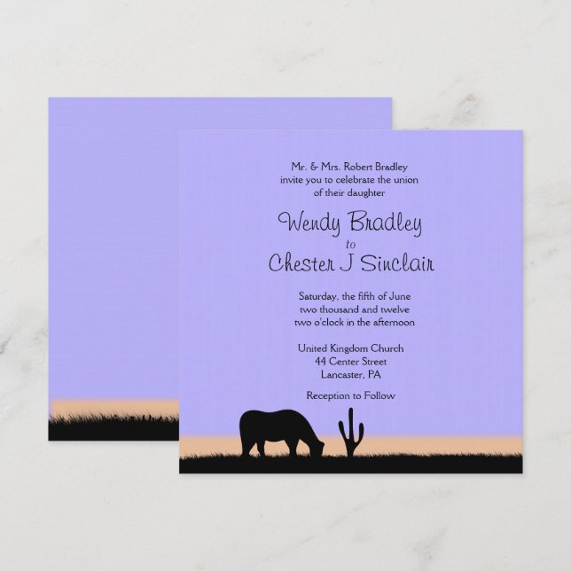 Einladung von Twilight Western Hochzeit (Vorne/Hinten)