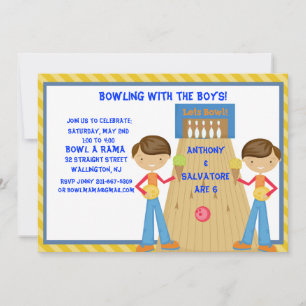 Einladung von Twin Boys Bowling Birthday Party