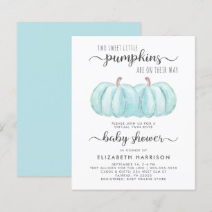 Einladung von Twin Boys Pumpkin Virtual Baby Showe