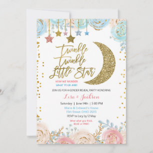 Einladung von Twinkle Star Gender, Mädchen oder Ju