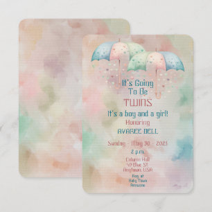 Einladung von Twins Boy and Girl Baby Shower