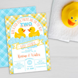 Einladung von Twins Rubber Duck Baby Shower - Gend