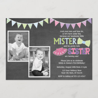 Einladung von Twins zum Geburtstag - Tutus und Kra