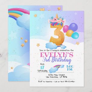 Einladung von Unicorn, 3. Geburtstag