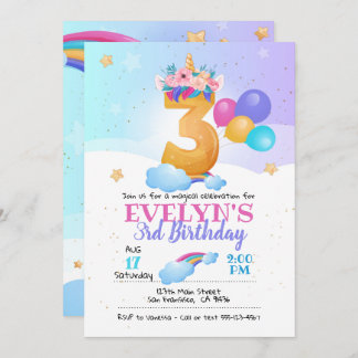 Einladung von Unicorn, 3. Geburtstag