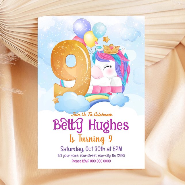 Einladung von Unicorn 9. Geburtstag (Von Creator hochgeladen)