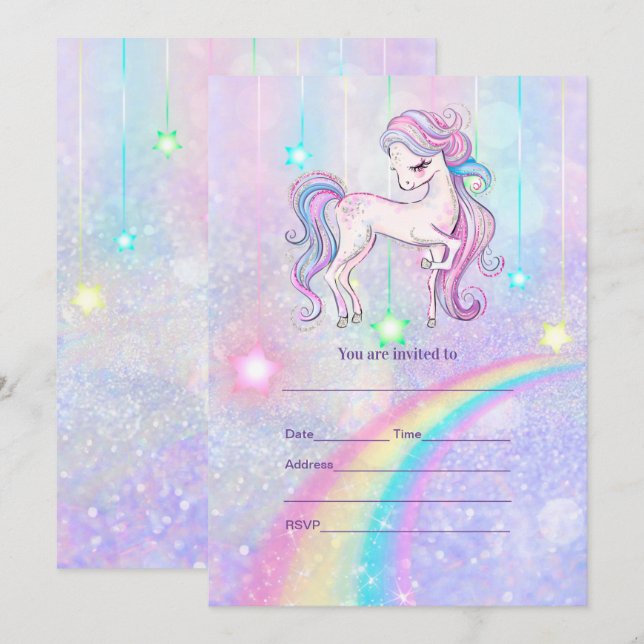 Einladung von Unicorn ausfüllen (Vorne/Hinten)