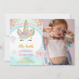 Einladung von Unicorn Kindergeburtstag Foto