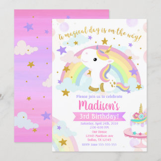 Einladung von Unicorn Magical Birthday