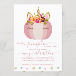 Einladung von Unicorn Pumpkin zum Geburtstag